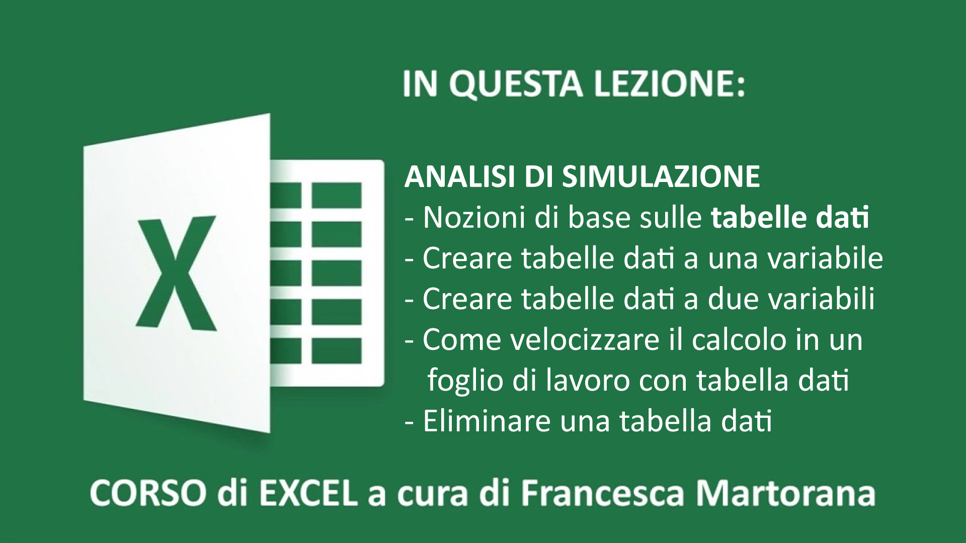 Tabelle dati in Excel