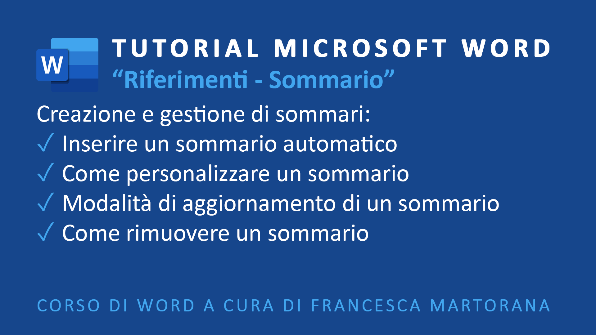 Sommari in Microsoft Word