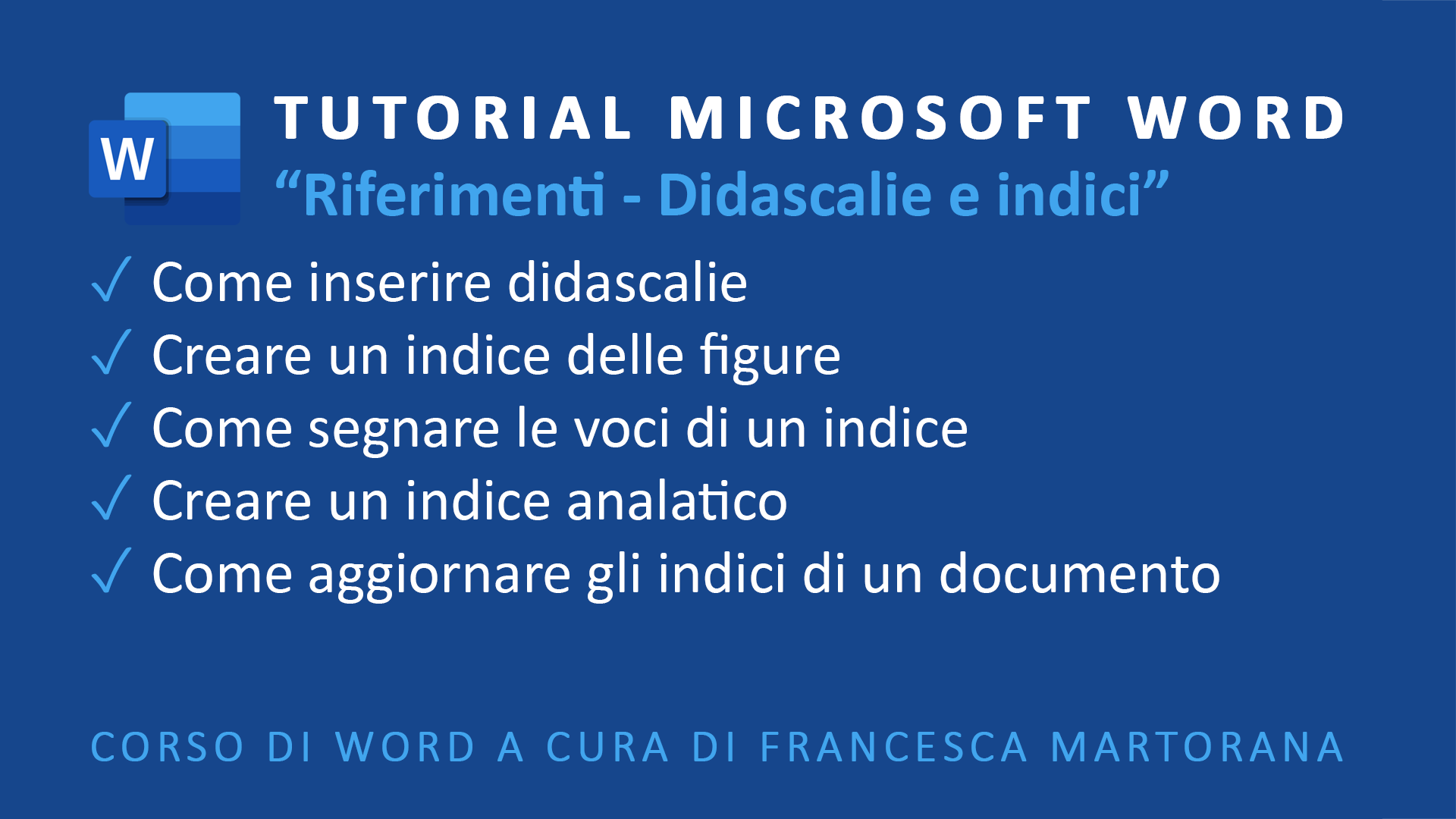 Didascalie indice analitico in Word